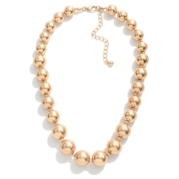 Pomina Multi Tone Metal Bubble Bead Necklace - Necessities Boutique