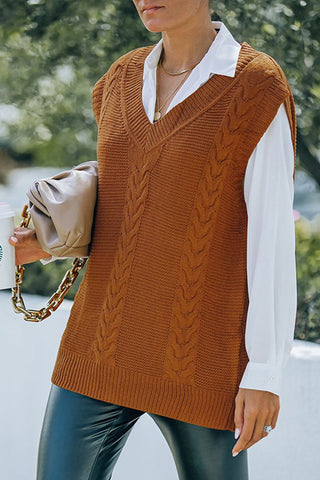 Charmo Women Sleeveless Oversized Knit Sweater Vest - Necessities Boutique