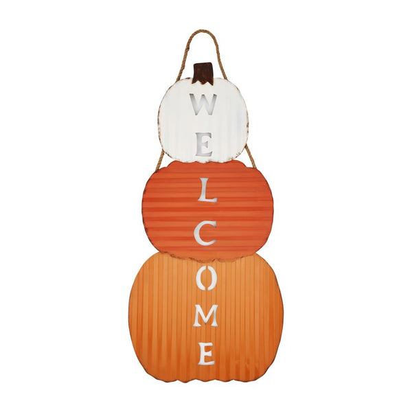 Mudpie Tin Pumpkin Stack Door Hanger - Necessities Boutique