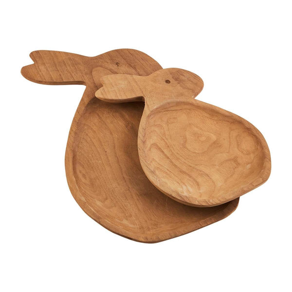 Mudpie Nested Paulownia Wood Bunny Tray Set - Necessities Boutique