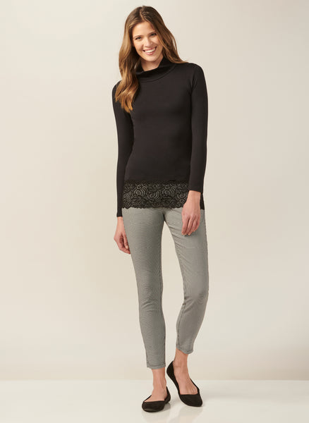 Charlie Paige brand Nylon/Spandex Mock Turtleneck Layering Top - Necessities Boutique