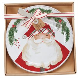 Santa Tartan Cheese Plate - Necessities Boutique