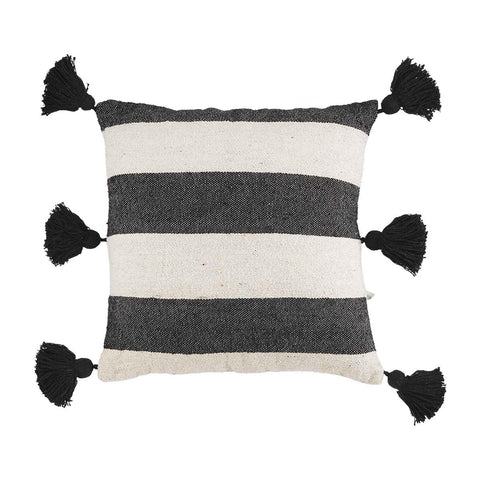 Mud Pie Multi Stripe Black Throw Pillow - Necessities Boutique