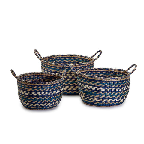 Two's Company Talamanca Hand-Crafted Baskets with Handles - Necessities Boutique