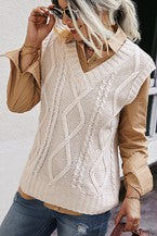 Mountain Valley Trading brand Ivory Cable Knit Sweater Vest - Necessities Boutique
