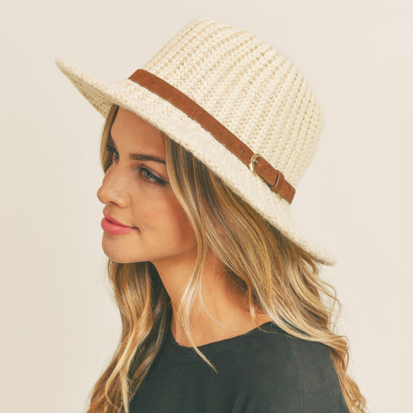 Styline' Knit Wide Brim Panama Hat - Necessities Boutique