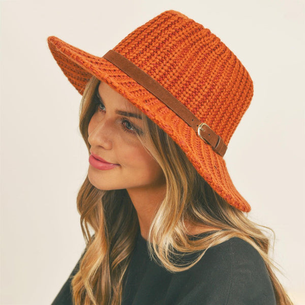 Styline' Knit Wide Brim Panama Hat - Necessities Boutique