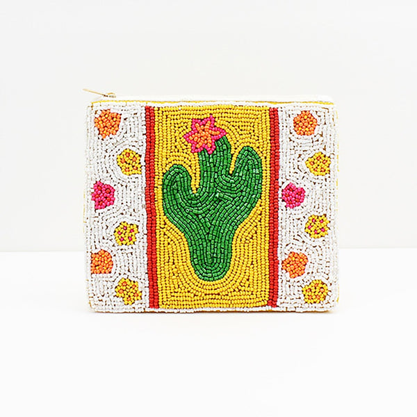 Kaylee NY Cactus Beaded Pouch - Necessities Boutique