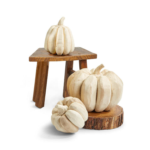 Two's Company Hand-Crafted Wooden Pumpkins - Necessities Boutique