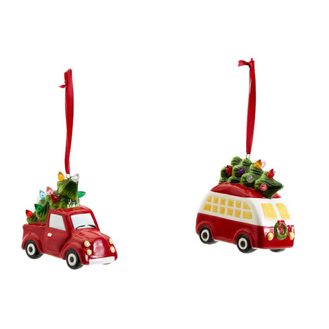 Two's Company Retro Light Up Truck or Camper Tree Ornament - Necessities Boutique