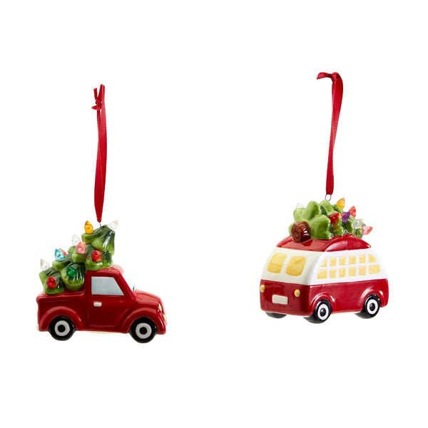 Two's Company Retro Light Up Truck or Camper Tree Ornament - Necessities Boutique