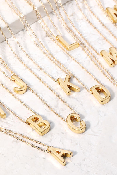 No. 3 brand Soft Gold Initial Necklace - Necessities Boutique