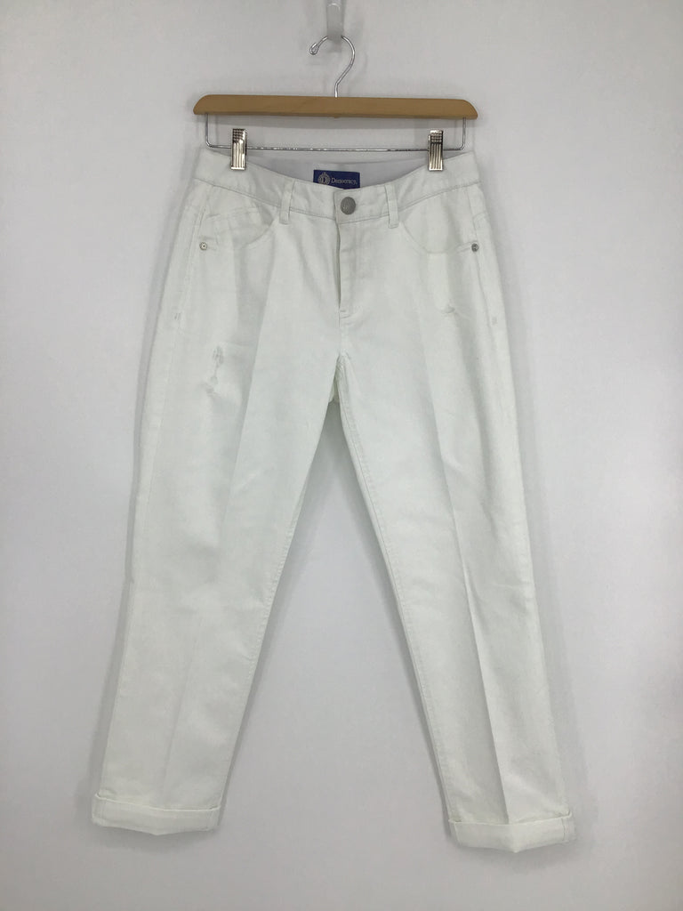 Democracy 27" (30" uncuffed) "Ab"Solution White Girlfriend Jean - Necessities Boutique