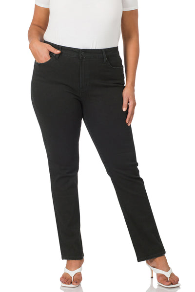 Zenana Plus Mid-Rise Straight Leg Frayed Jeans - Necessities Boutique