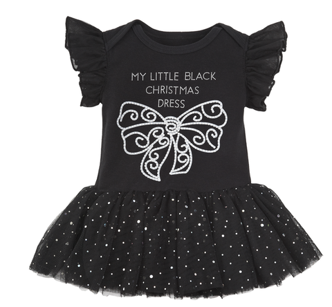 Ganz My Little Black Christmas Dress Diaper Shirt - Necessities Boutique
