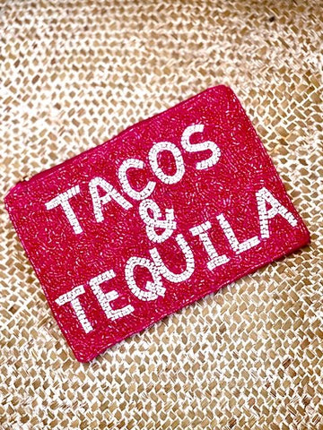 Tacos & Teq Beaded Pouch - Necessities Boutique