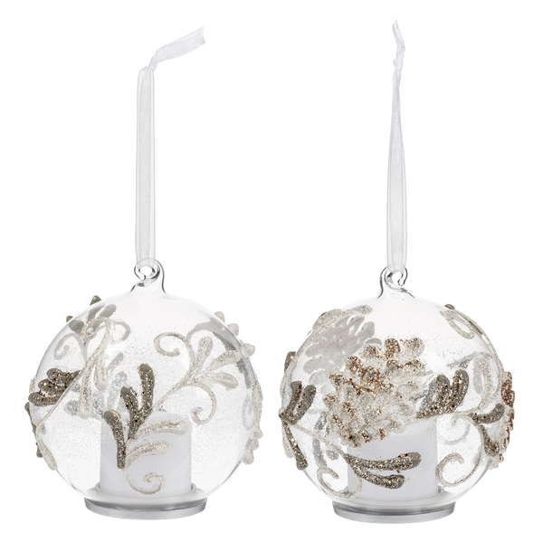 LuxuryLite LED Pine Cone Glass Ornament - Necessities Boutique