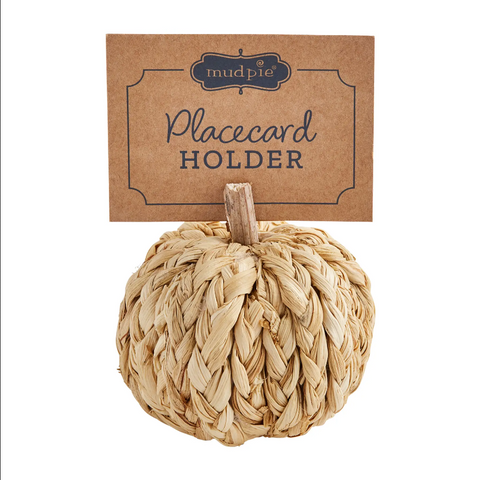 Mudpie Corn Husk Braid Pumpkin Placecard Holders - Necessities Boutique
