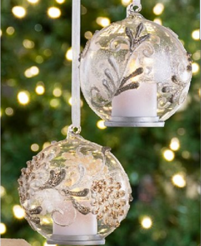 LuxuryLite LED Pine Cone Glass Ornament - Necessities Boutique