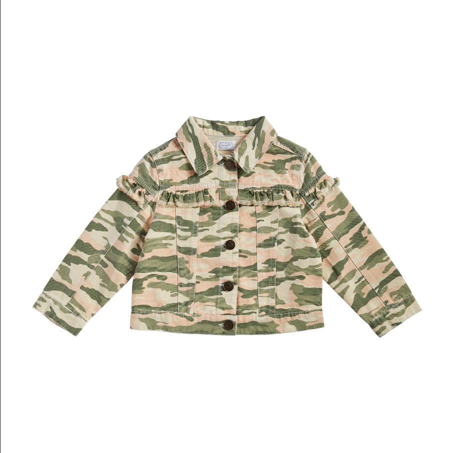 Mudpie Toddler Girl's Ruffle Denim Jacket - Necessities Boutique