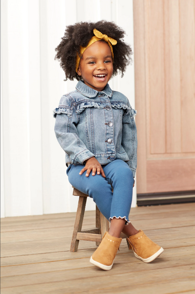 Mudpie Toddler Girl's Ruffle Denim Jacket - Necessities Boutique