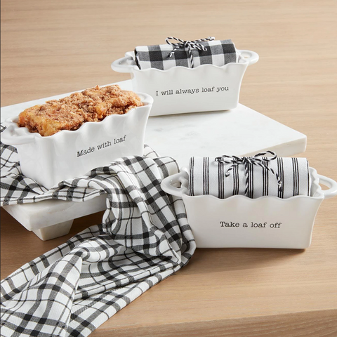 Mudpie Ceramic Loaf Pan & Towel Set - Necessities Boutique