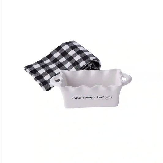 Mudpie Ceramic Loaf Pan & Towel Set - Necessities Boutique