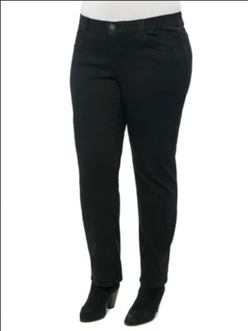 Democracy brand "Ab"solution Booty Lift Black Denim Straight Leg Plus Jeans - Necessities Boutique