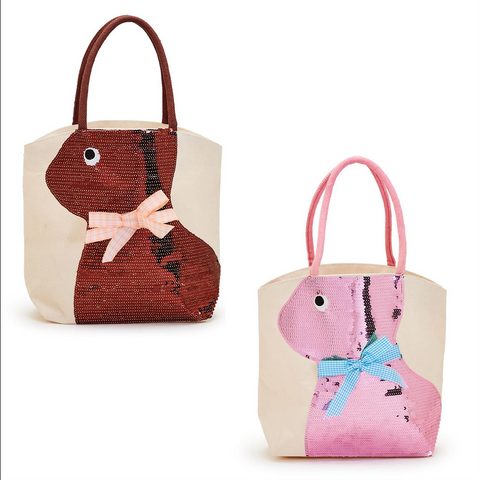 Two's Company Sequin Bunny Tote Bag - Necessities Boutique