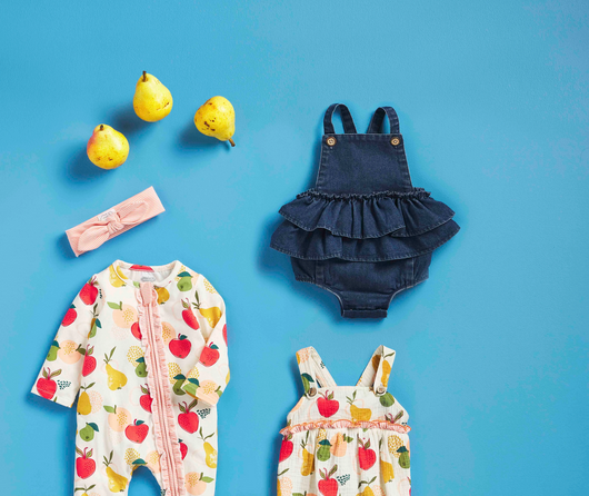 Mudpie Denim Ruffle Baby Romper - Necessities Boutique
