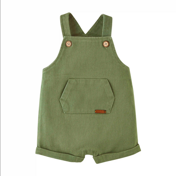 Mudpie Olive Green Baby Overalls - Necessities Boutique