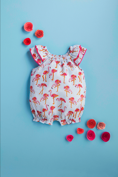 Mudpie Flamingo Baby Romper - Necessities Boutique