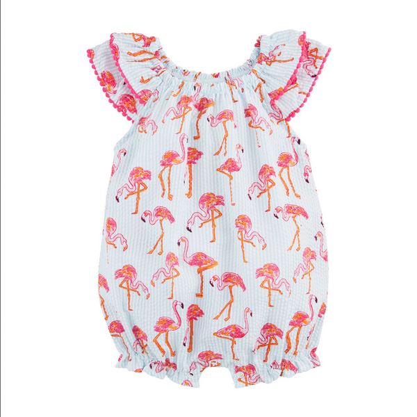 Mudpie Flamingo Baby Romper - Necessities Boutique