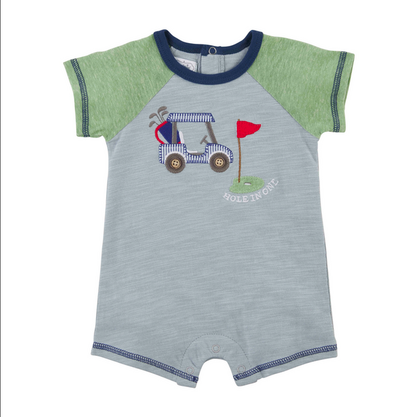 Mudpie Hole-In-One Golf Baby Shortall - Necessities Boutique