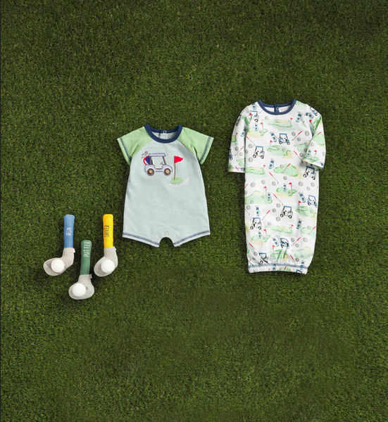 Mudpie Hole-In-One Golf Baby Shortall - Necessities Boutique