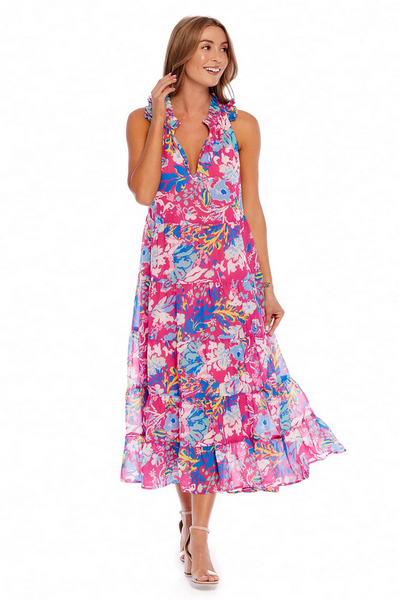 Mudpie Indy Pink Floral Dress - Necessities Boutique