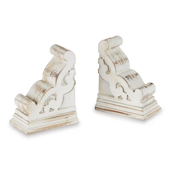 Mudpie Whitewashed Corbel Bookend - Necessities Boutique