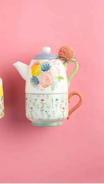 Mudpie Floral Tea-for-One Tea Pot Set - Necessities Boutique