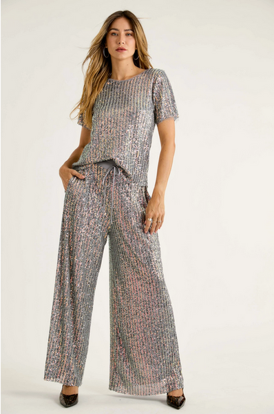J.NNA Sequined Palazzo Pants - Necessities Boutique