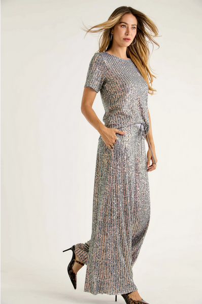 J.NNA Sequined Palazzo Pants - Necessities Boutique