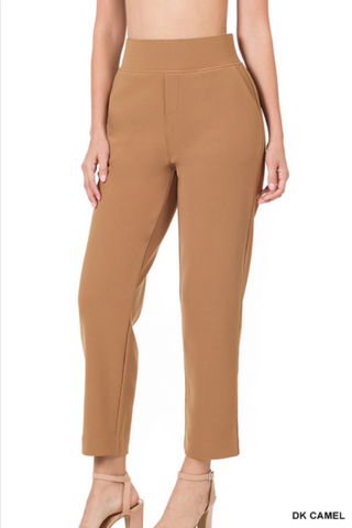Zenana 7/8 Length Stretch Pull-On Pants - Necessities Boutique