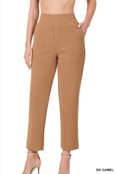 Zenana 7/8 Length Stretch Pull-On Pants - Necessities Boutique