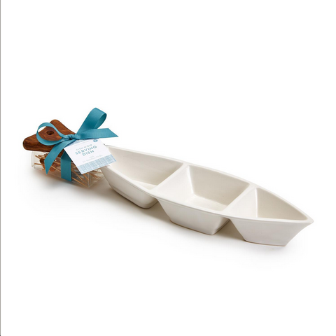 Two's Company Fish Three-Section Tidbit Tray with 20 Bamboo Picks - Necessities Boutique