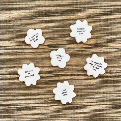East of India Porcelain Inspirational Flower Stones - Necessities Boutique