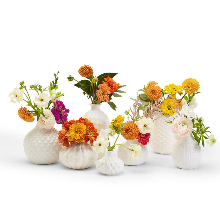 Two's Company Artisan Carvings Ceramic Bud Vases - Necessities Boutique