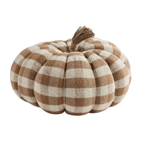 Mudpie Gingham Plaid Burlap Pumpkin Sitter Collection - Necessities Boutique