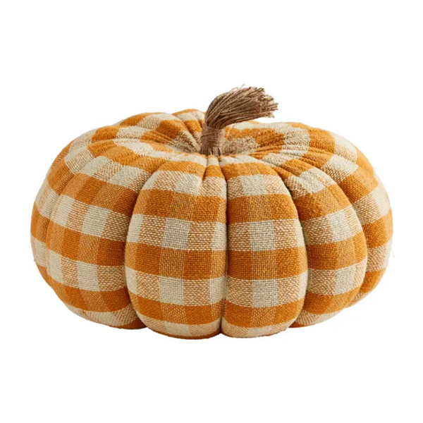 Mudpie Gingham Plaid Burlap Pumpkin Sitter Collection - Necessities Boutique