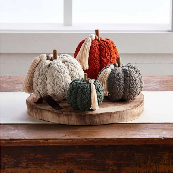 Mudpie Braided Rope Pumpkins - Necessities Boutique