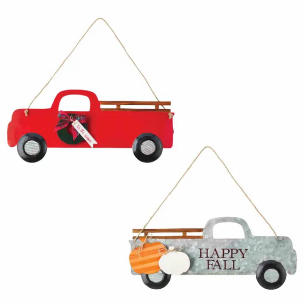 Mudpie Reversible Tin Truck Door Hang - Necessities Boutique