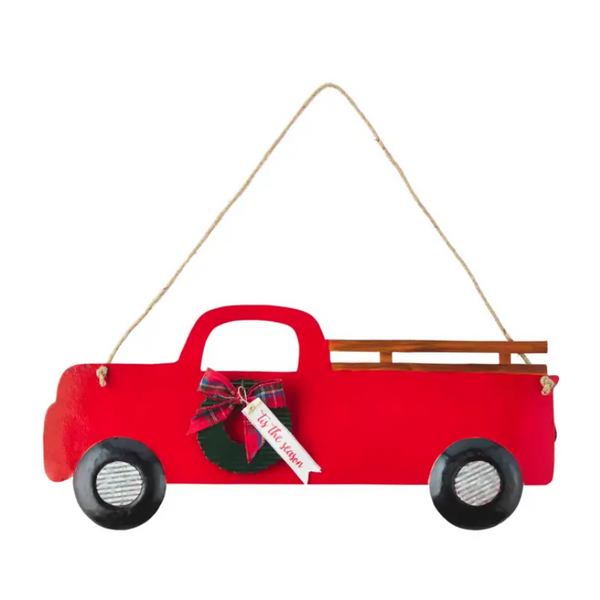 Mudpie Reversible Tin Truck Door Hang - Necessities Boutique